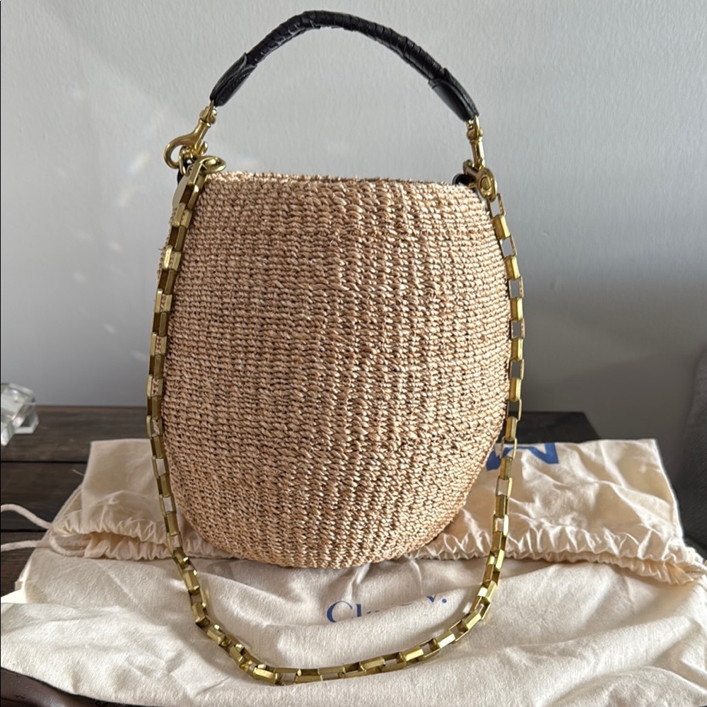 Tan Woven Bucket Bag
